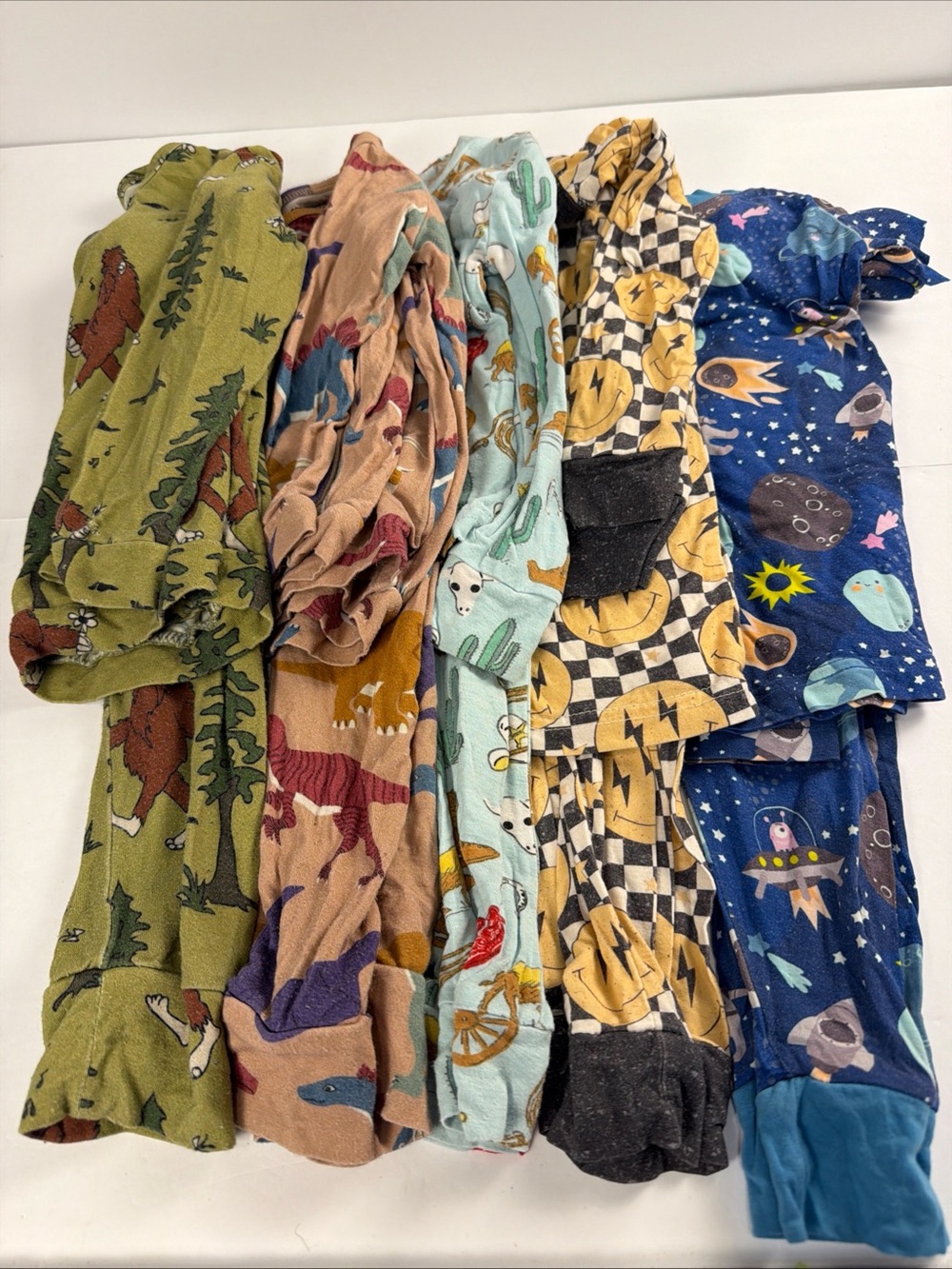 Lot of 5 18-24 months bamboo Little Sleepies, Velveteen 2 piece pajamas